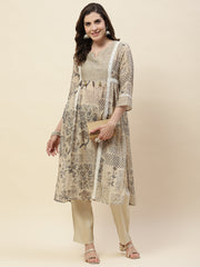 Printed Cotton Kurta With Pants