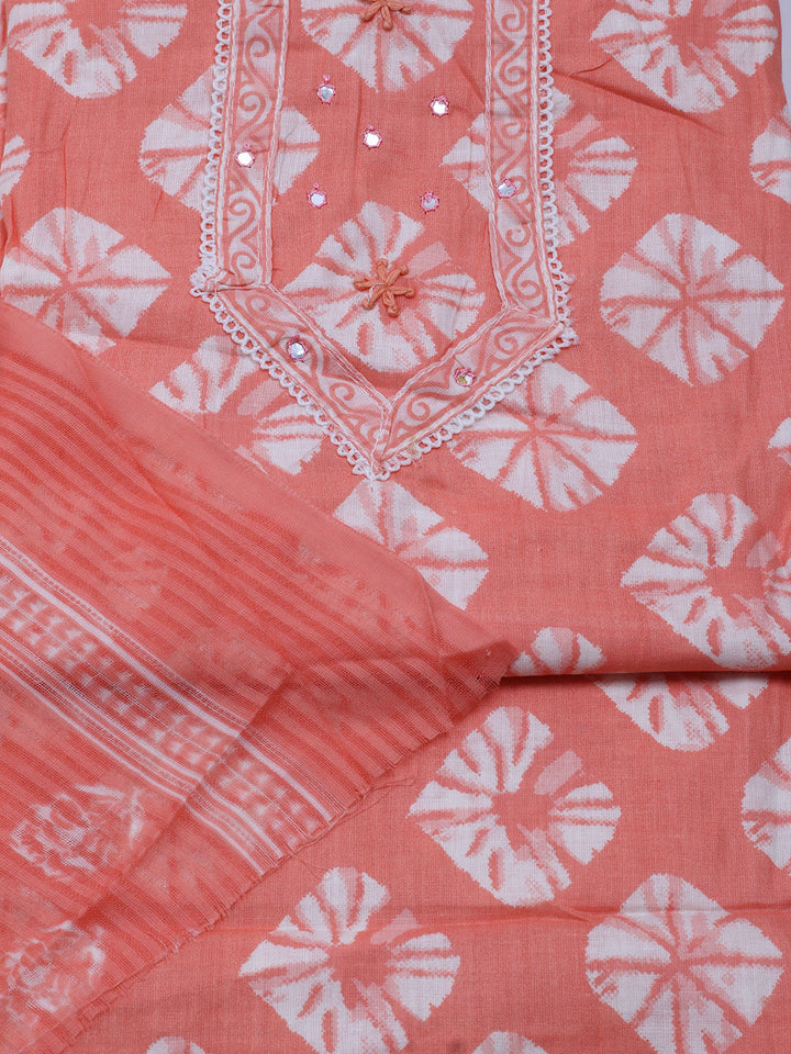 Printed Cotton Blend Unstitched Suit With Dupatta