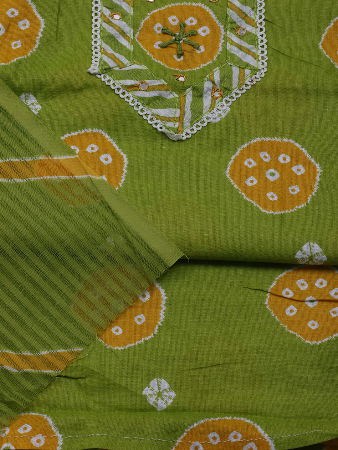 Printed Cotton Blend Unstitched Suit With Dupatta