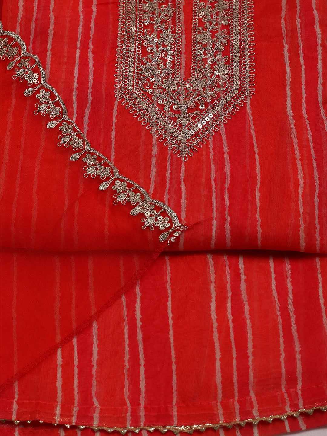 Embroidered Organza Unstitched Suit With Dupatta