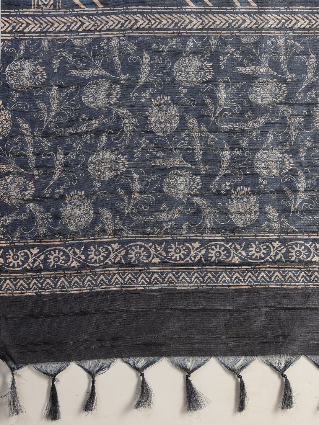 Printed Tussar Silk Saree