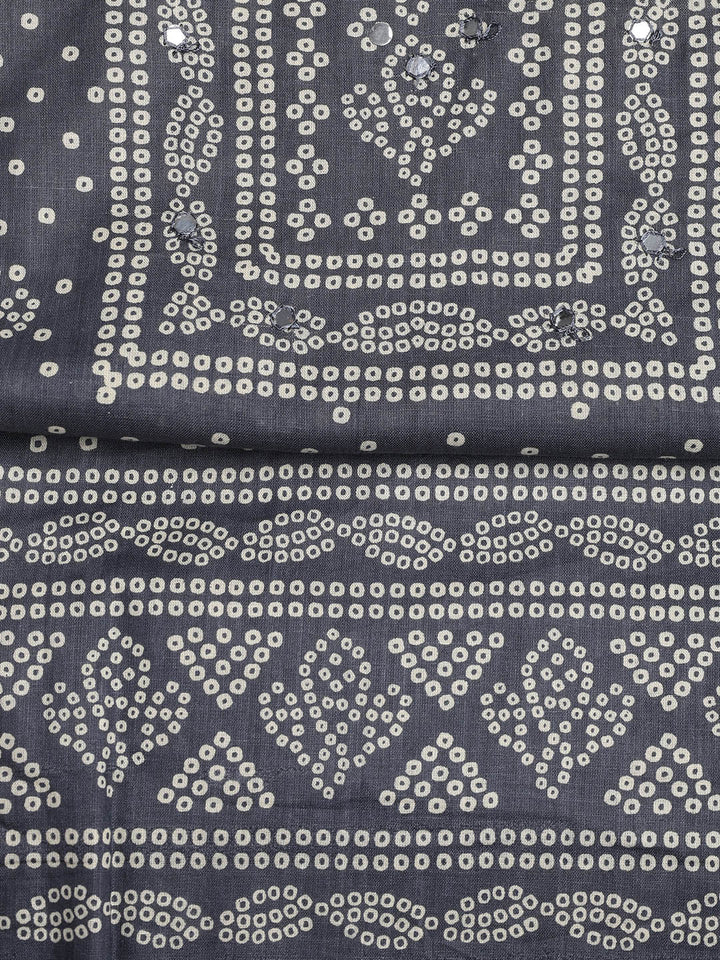 Printed Cotton Blend Unstitched Suit With Dupatta