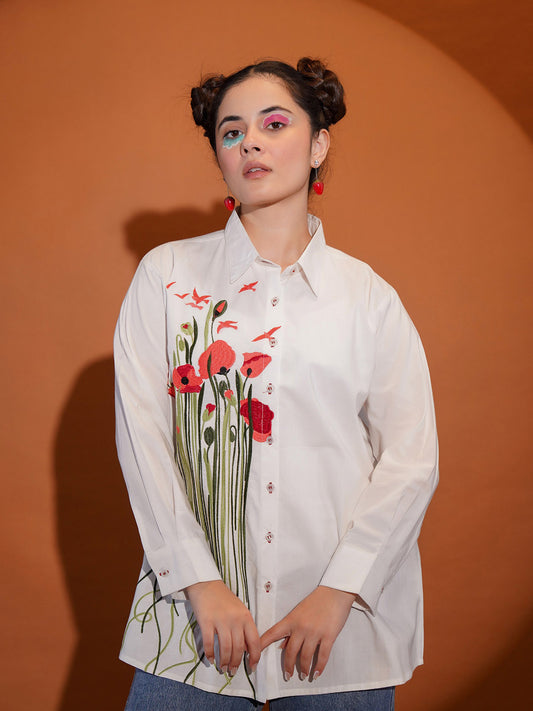 Printed Cotton Blend Shirt