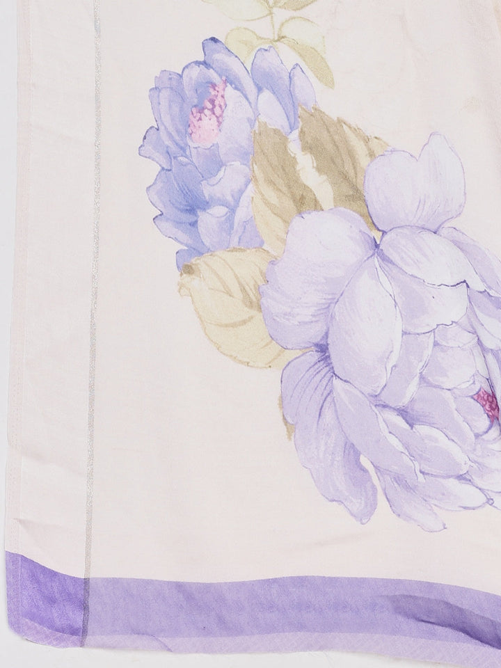 Floral Printed Crepe Saree