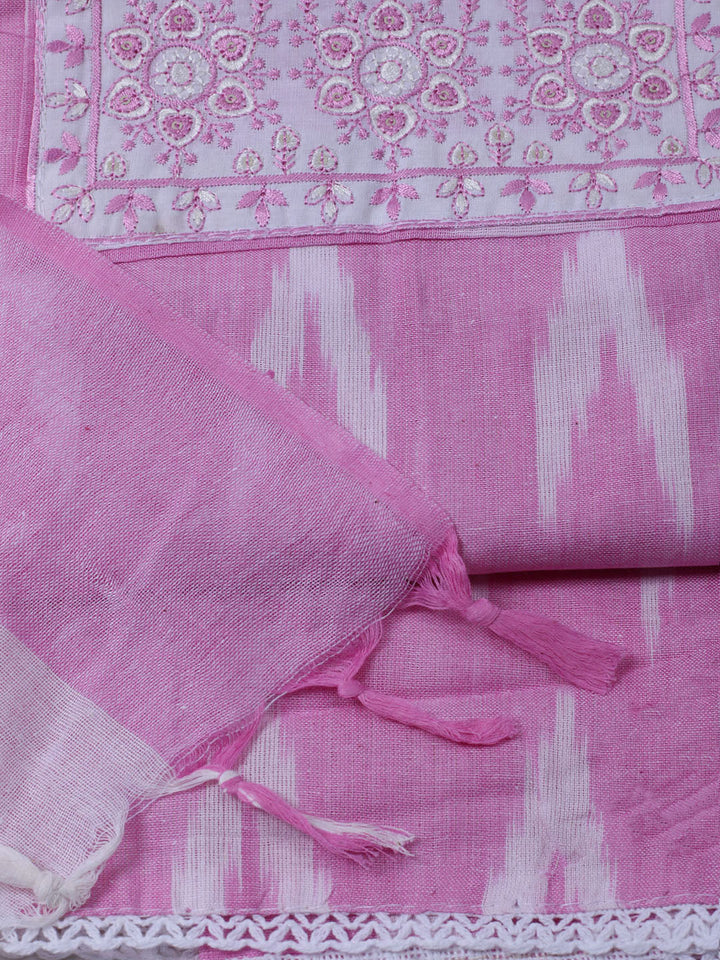 Printed Cotton Blend Unstitched Suit With Dupatta