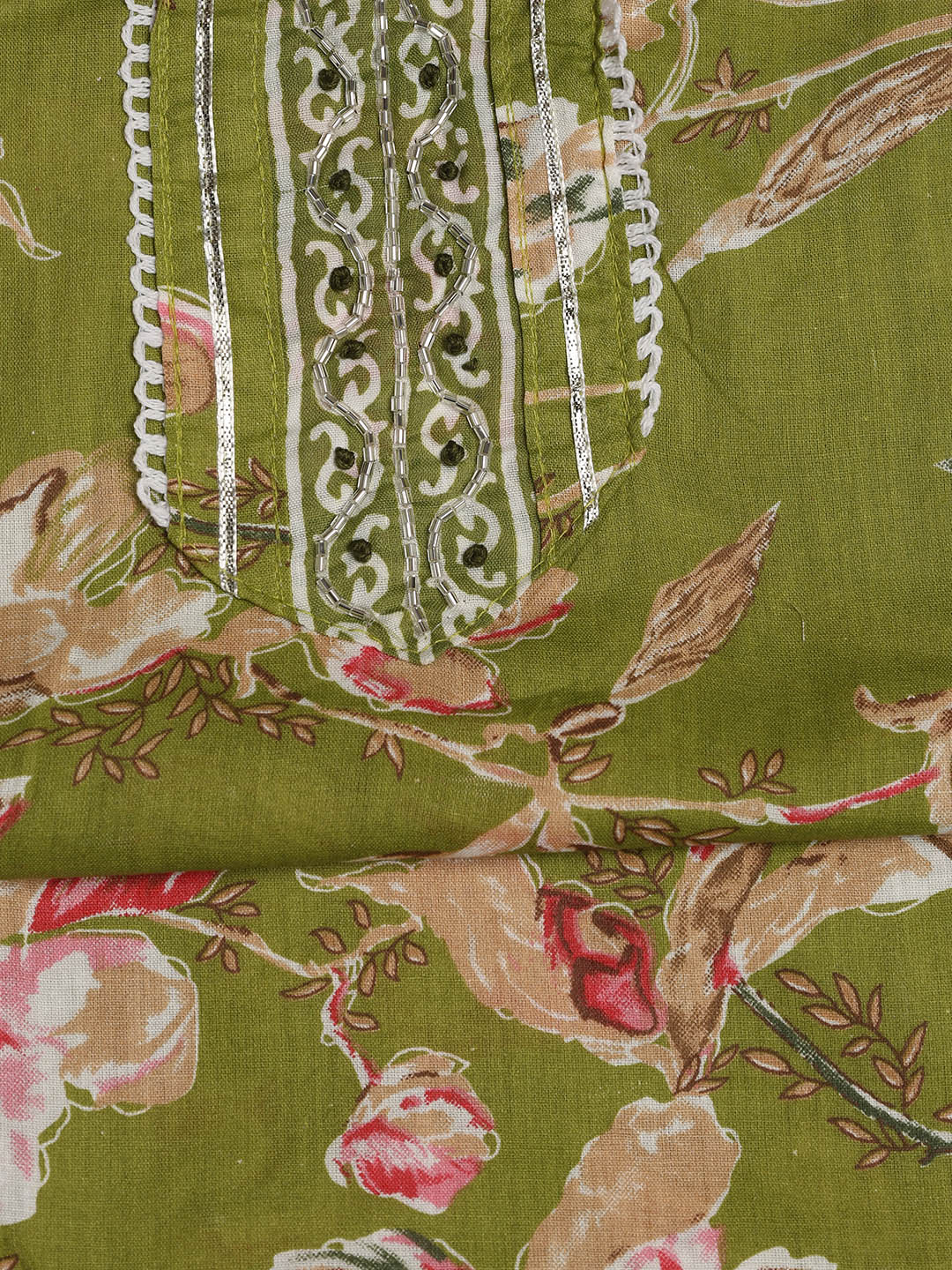Neck Embroidered Cotton Blend Unstitched Suit With Dupatta