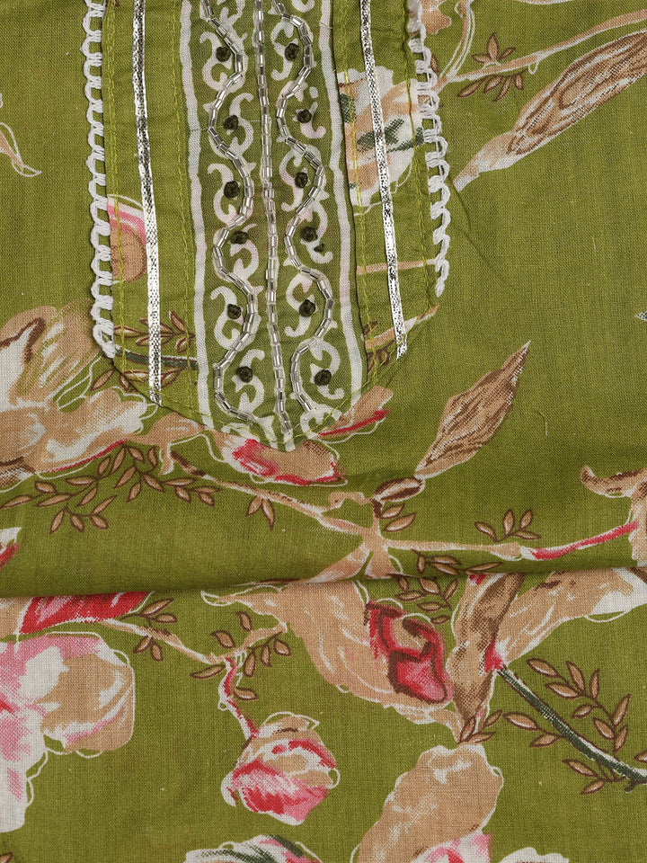Neck Embroidered Cotton Blend Unstitched Suit With Dupatta