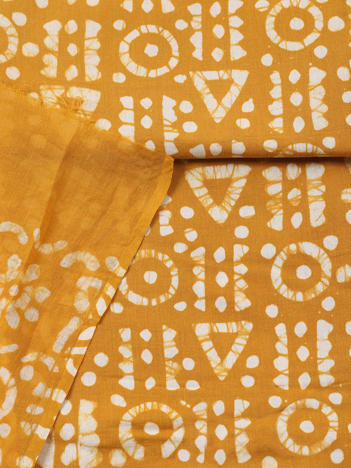 Printed Cotton Blend Unstitched Suit With Pant &amp; Dupatta