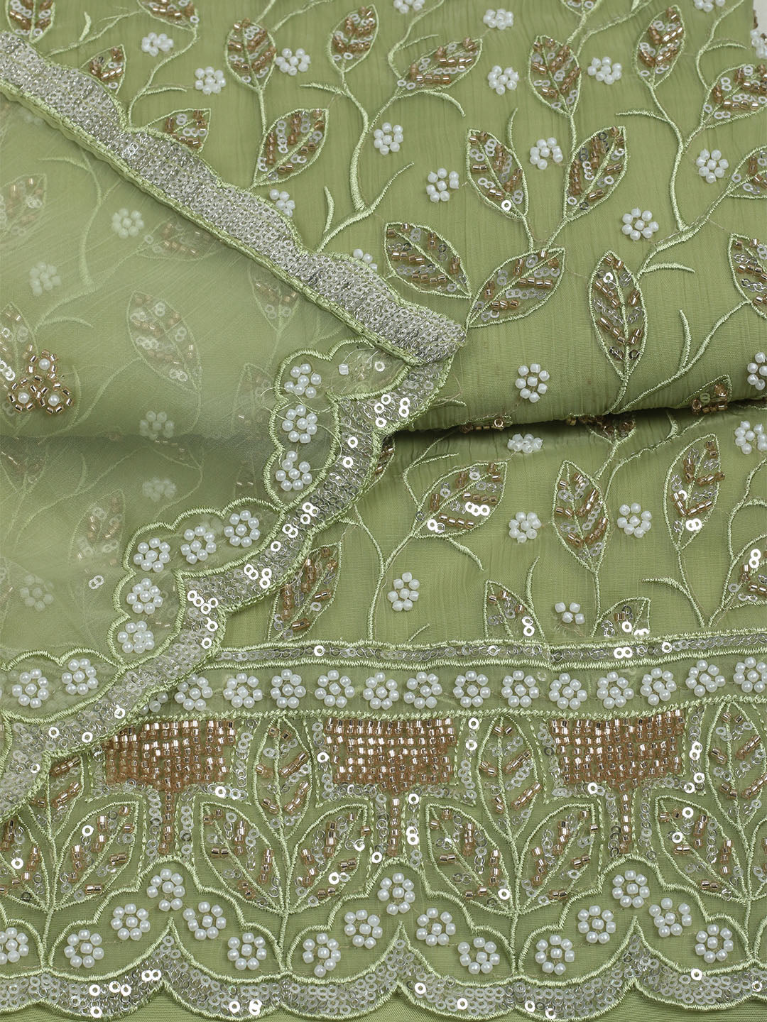 Embroidered Chiffon Unstitched Suit With Dupatta