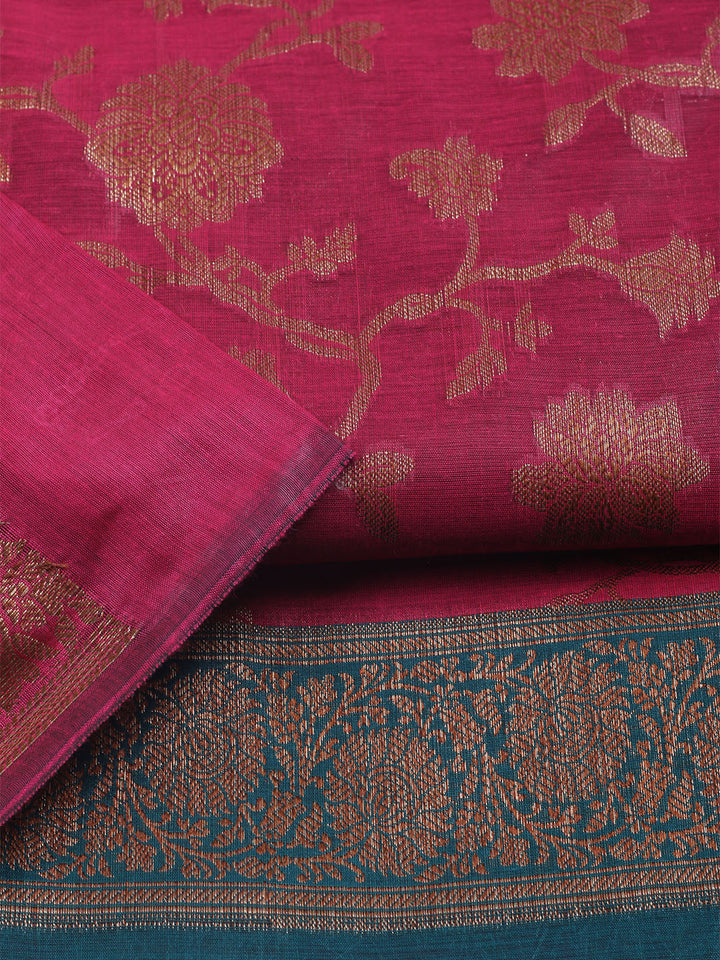 Woven Chanderi Unstitched Suit With Dupatta