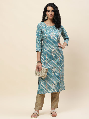 Embroidered Muslin Kurta