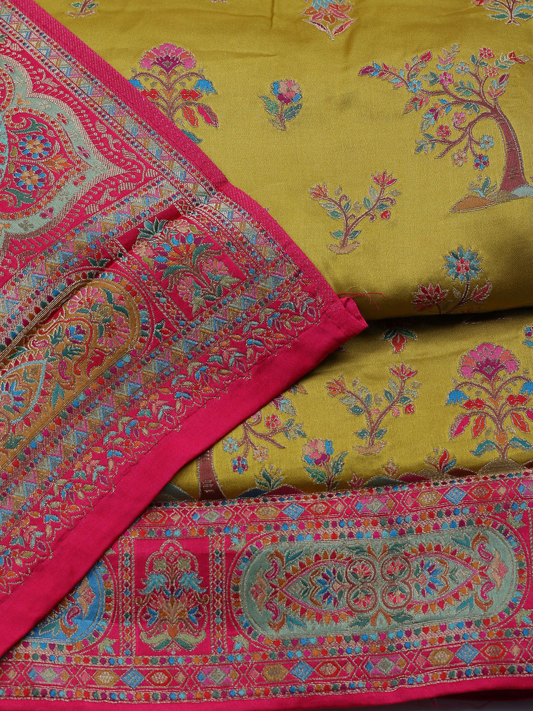 Woven Design Satin Unstitched Suit With Pant &amp; Dupatta