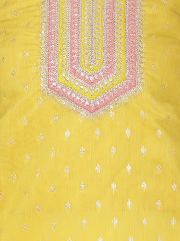 Neck Embroidered Unstitched Suit With Dupatta