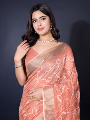 Sequence Embroidery Tissue Saree