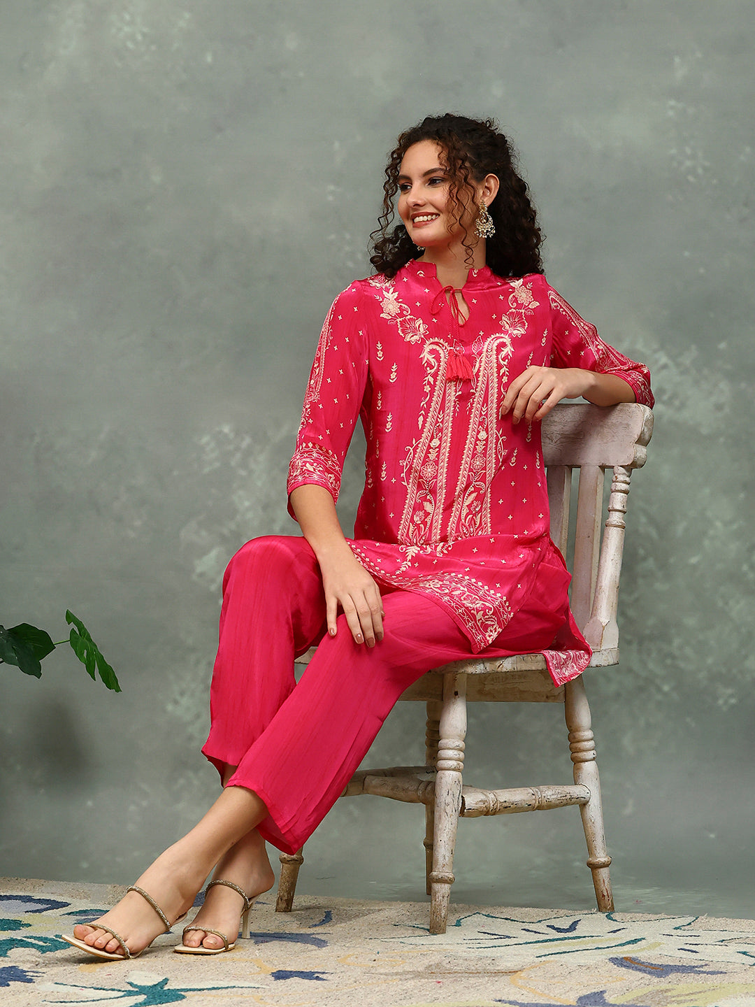Printed Crepe Kurta With pants