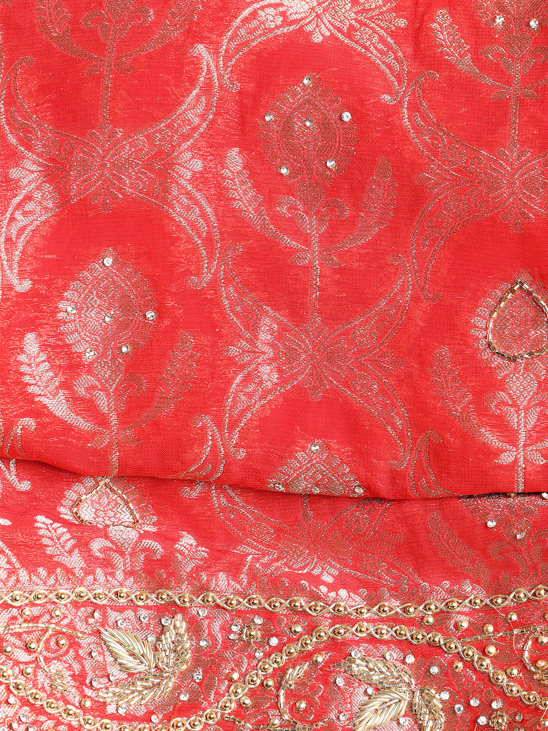 Neck Embroidered Georgette Unstitched Suit With Dupatta
