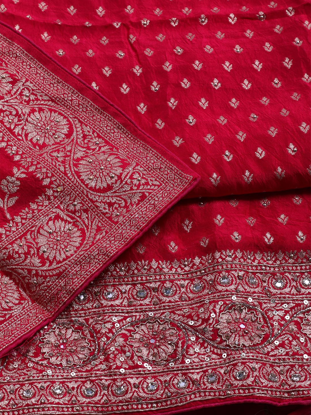 Banarasi Art Silk Unstitched Suit With Dupatta