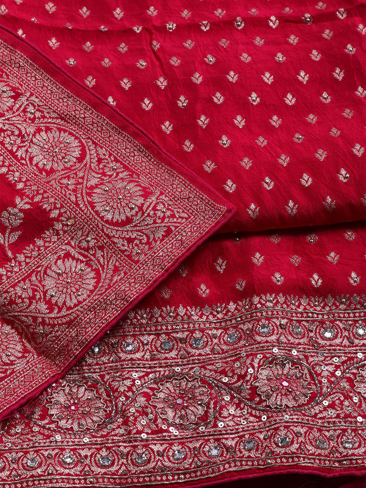 Banarasi Art Silk Unstitched Suit With Dupatta