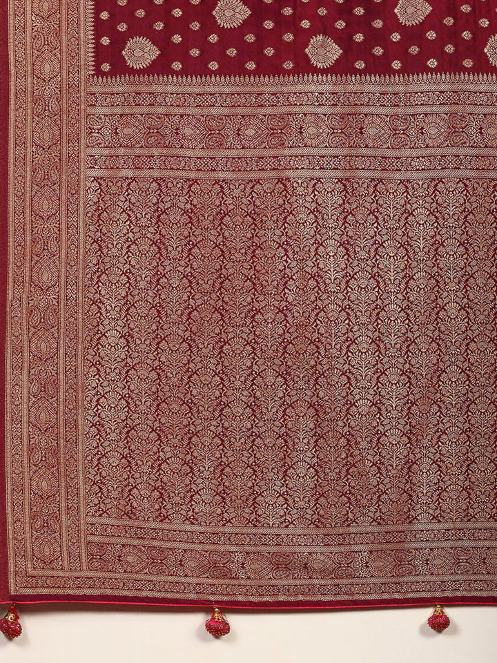 Woven Design Satin Saree