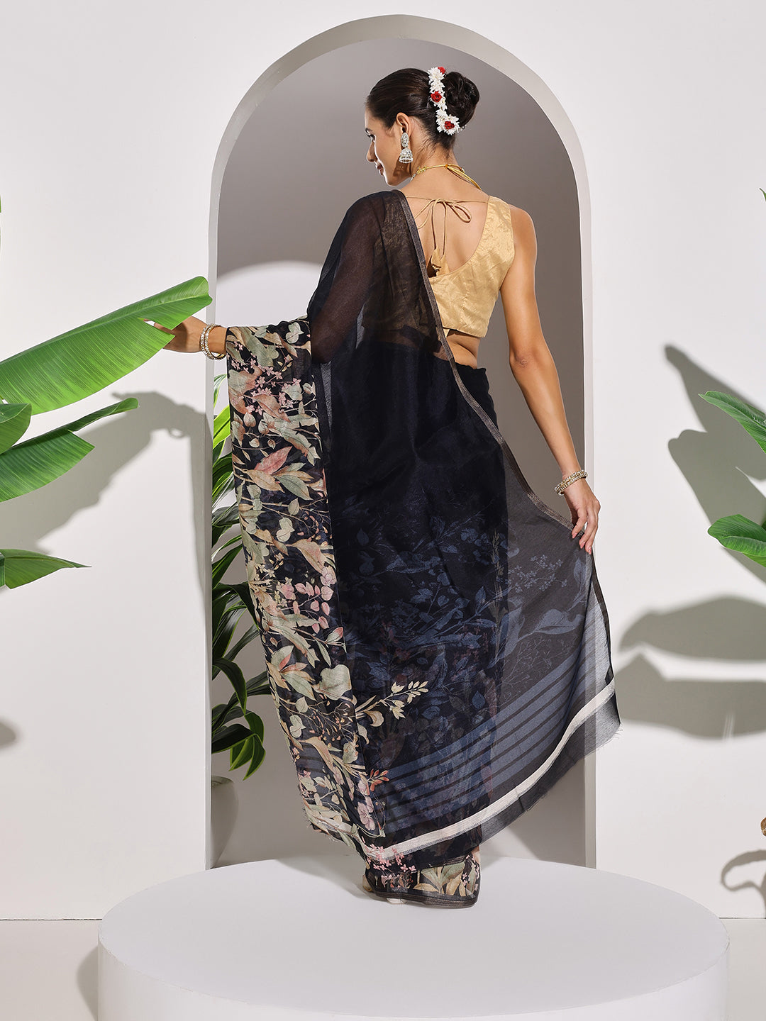 Printed Cotton Blend Saree
