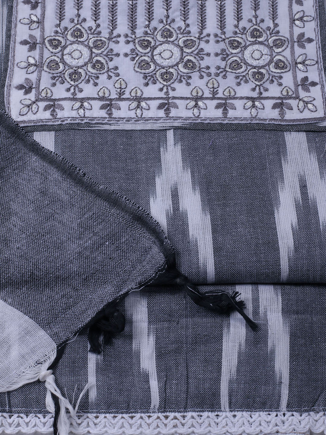Printed Cotton Blend Unstitched Suit With Dupatta