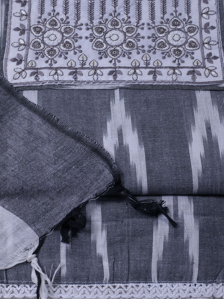 Printed Cotton Blend Unstitched Suit With Dupatta
