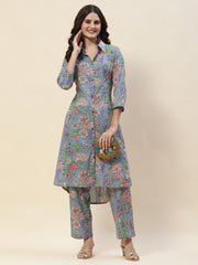 Printed Cotton Kurta Set