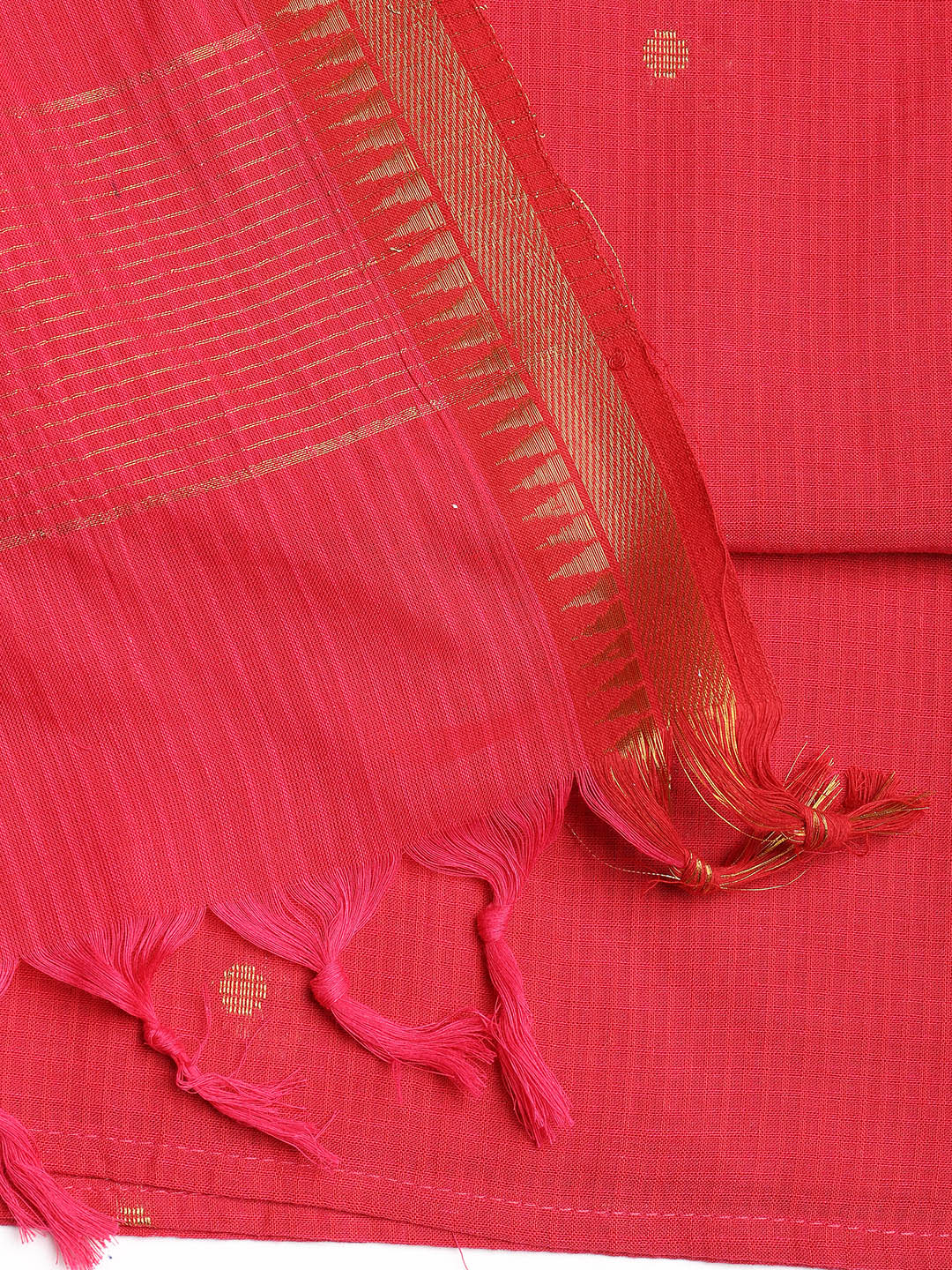 Neck Embroidered Cotton Blend Unstitched Suit With Dupatta