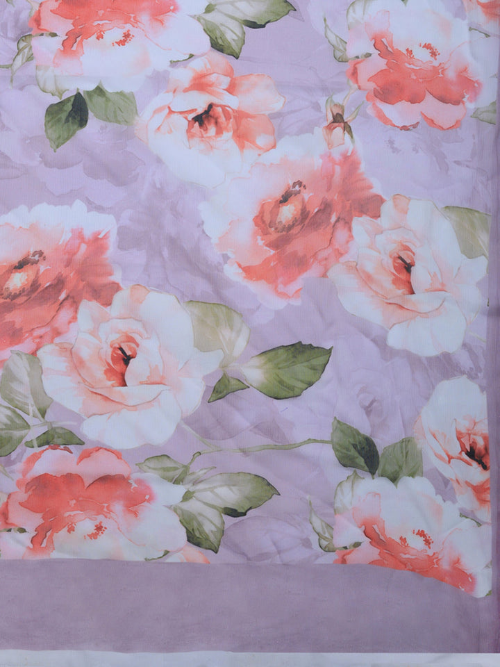 Digital Print Chiffon Saree