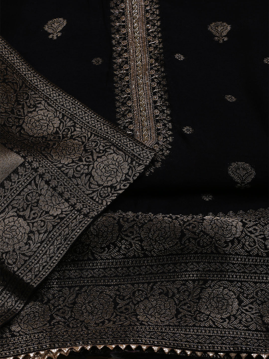 Kanjeevaram Chanderi Unstitched Suit With Dupatta
