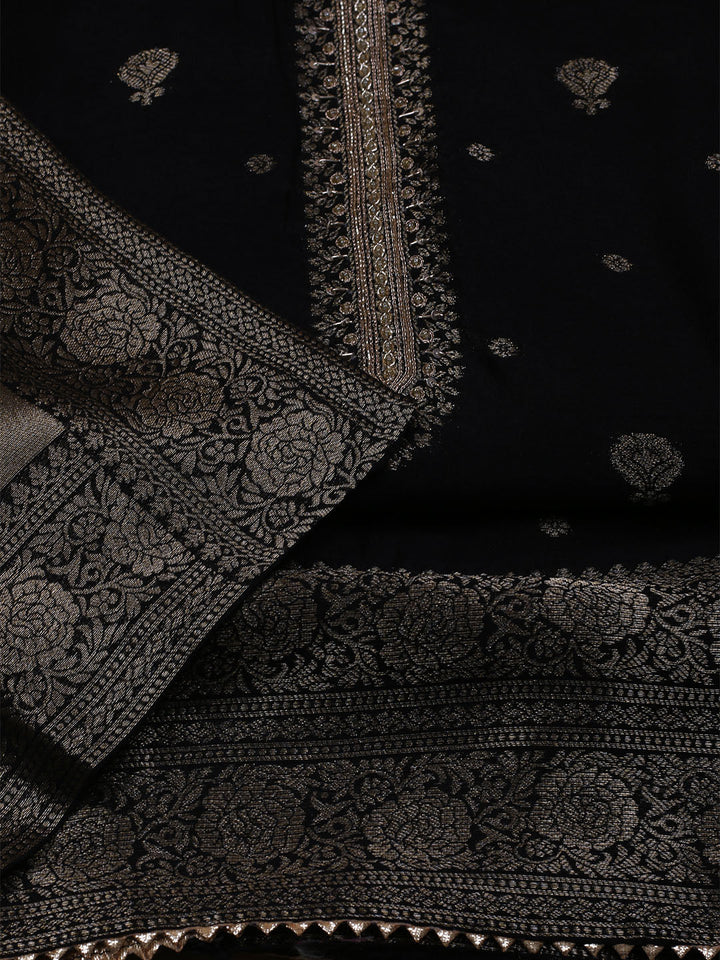 Kanjeevaram Chanderi Unstitched Suit With Dupatta