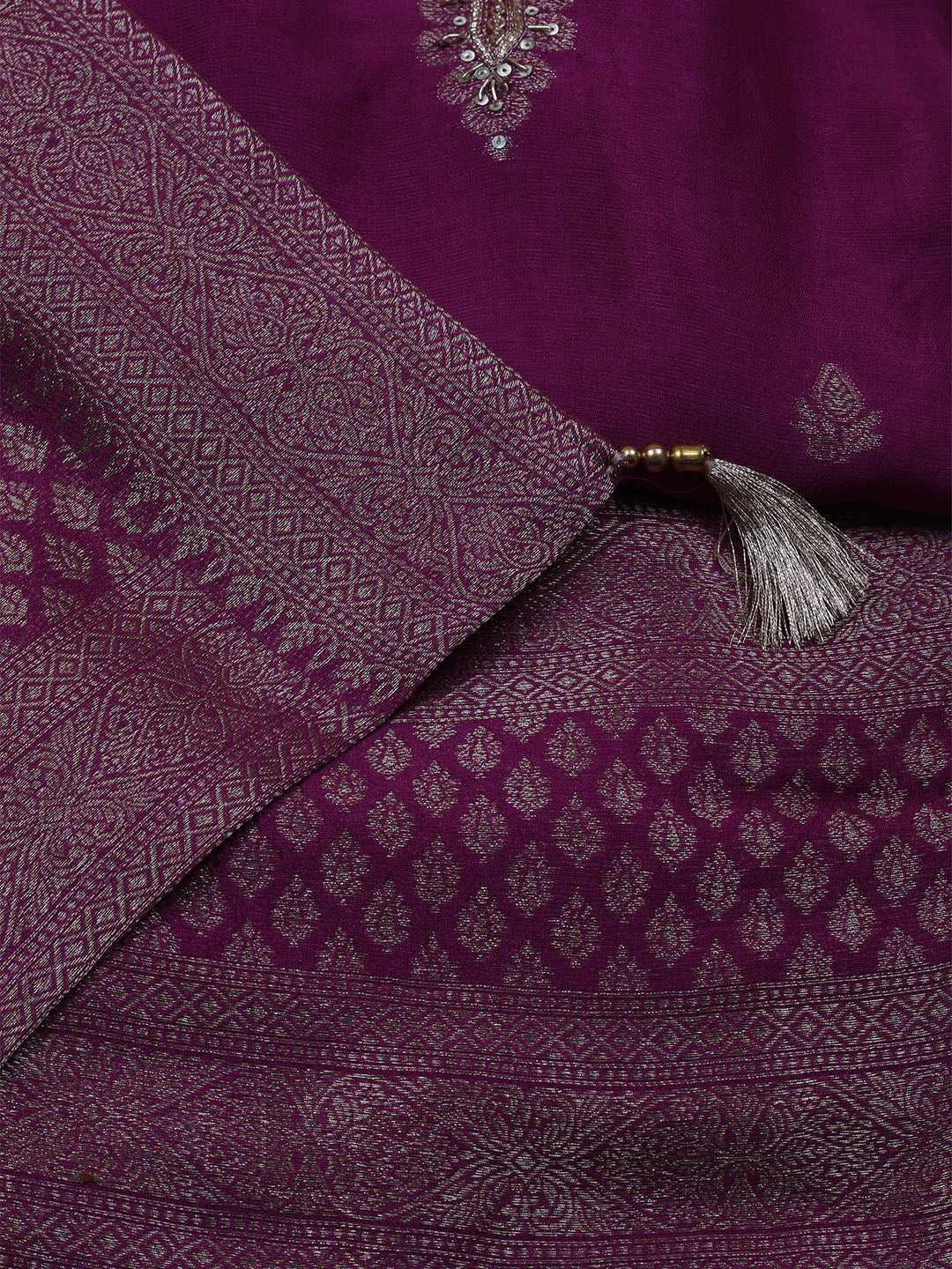 Kanjeevaram Chanderi Unstitched Suit With Dupatta
