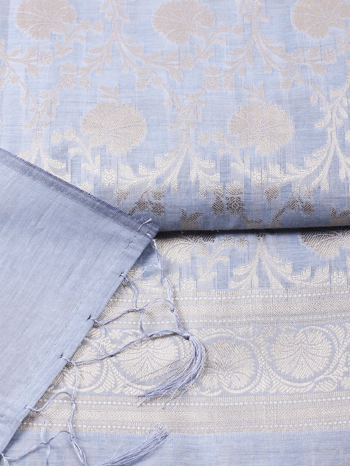 Woven Design Chanderi Unstitched Suit With Pant &amp; Dupatta