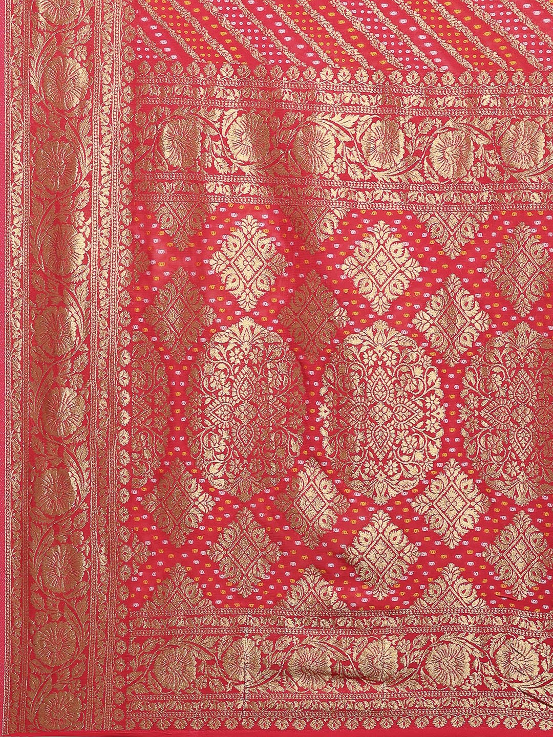 Bandhani Woven Design Georgette Saree