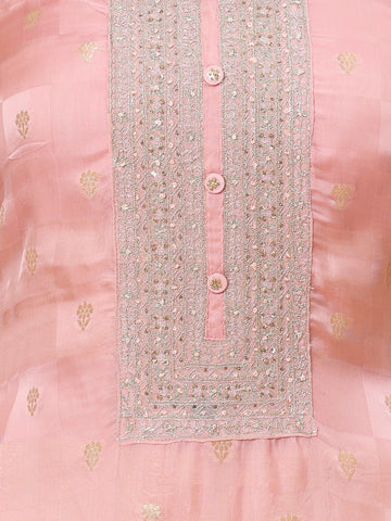 Zari Embroidered Organza Unstitched Suit Piece With Dupatta