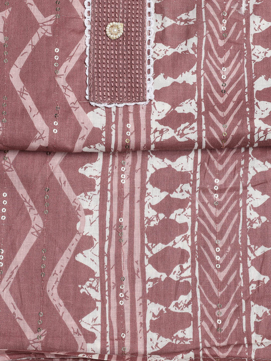Printed Cotton Blend Unstitched Suit With Dupatta