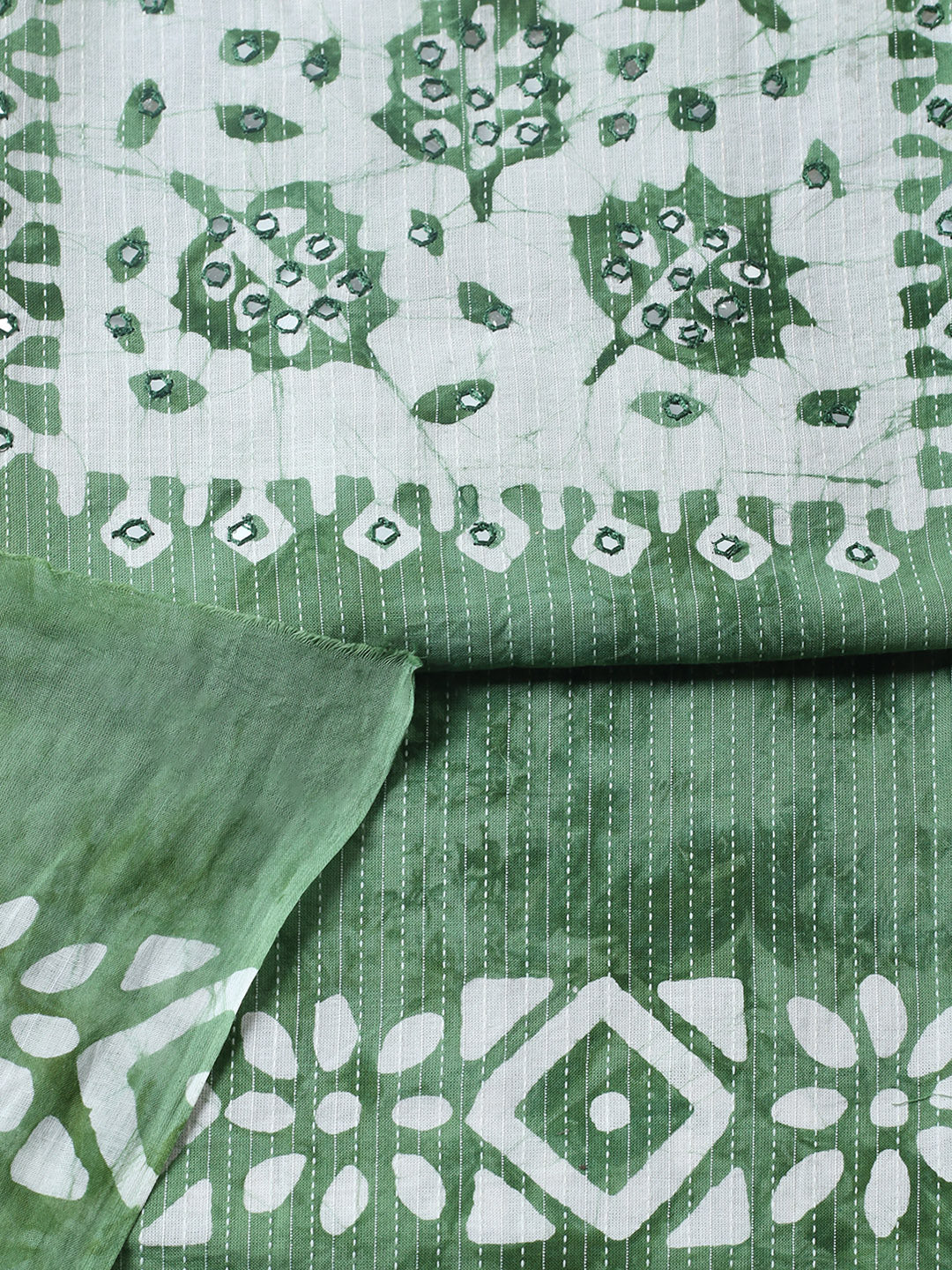 Embroidered Cotton Blend Unstitched Suit With Pant &amp; Dupatta