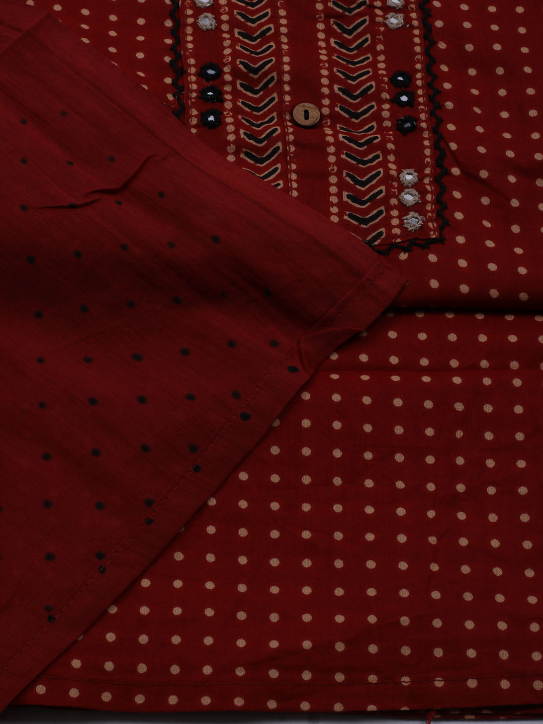 Printed Cotton Blend Unstitched Suit With Dupatta