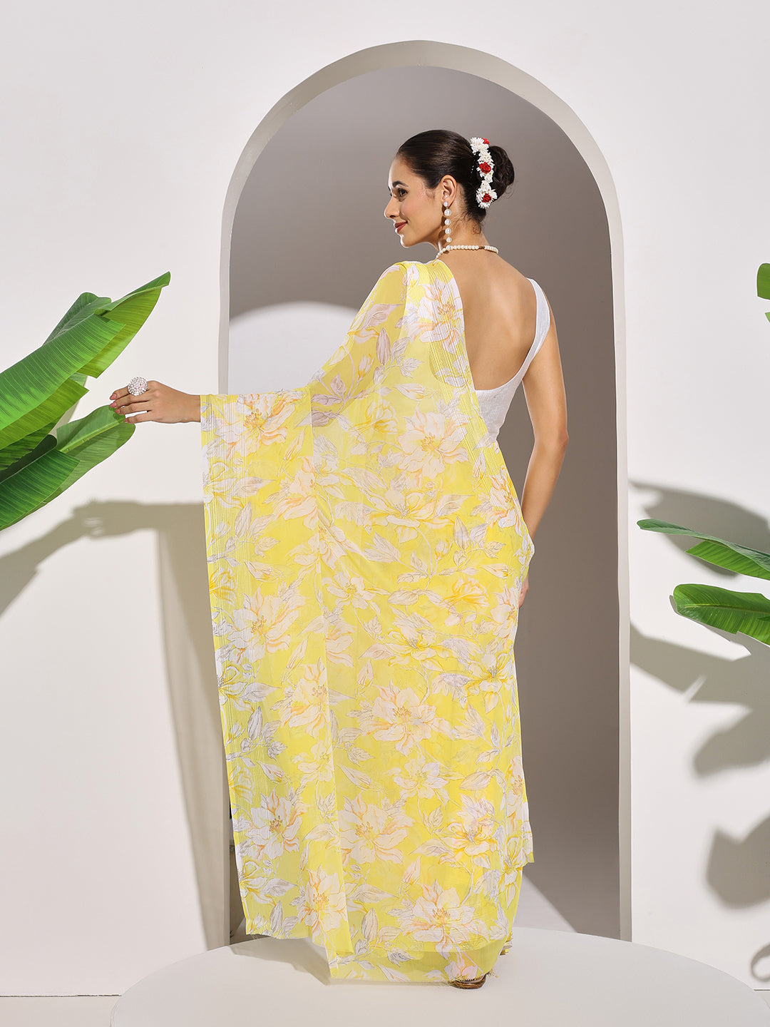 Floral Printed Georgette Saree