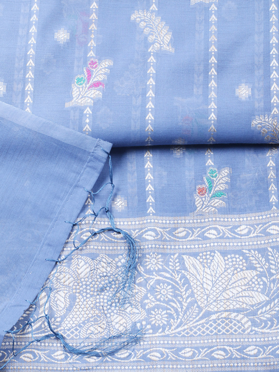 Woven Design Chanderi Unstitched Suit With Pant &amp; Dupatta