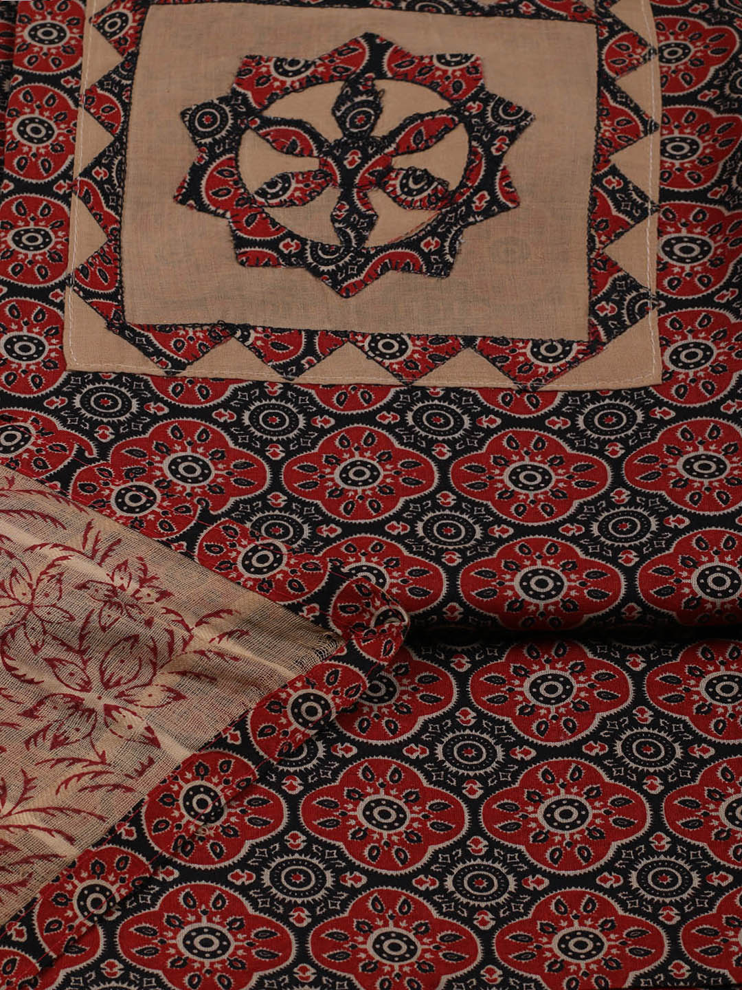 Printed Cotton Unstitched Suits Printed Suit With Pant &amp; Dupatta