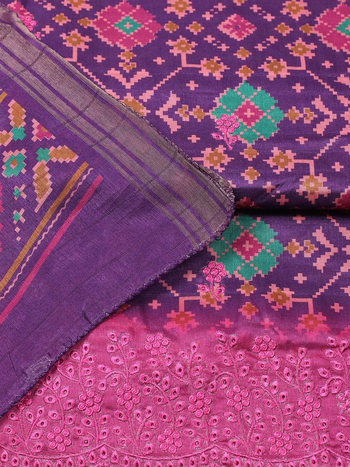 Woven Design Art Silk Unstitched Suit With Pant Dupatta
