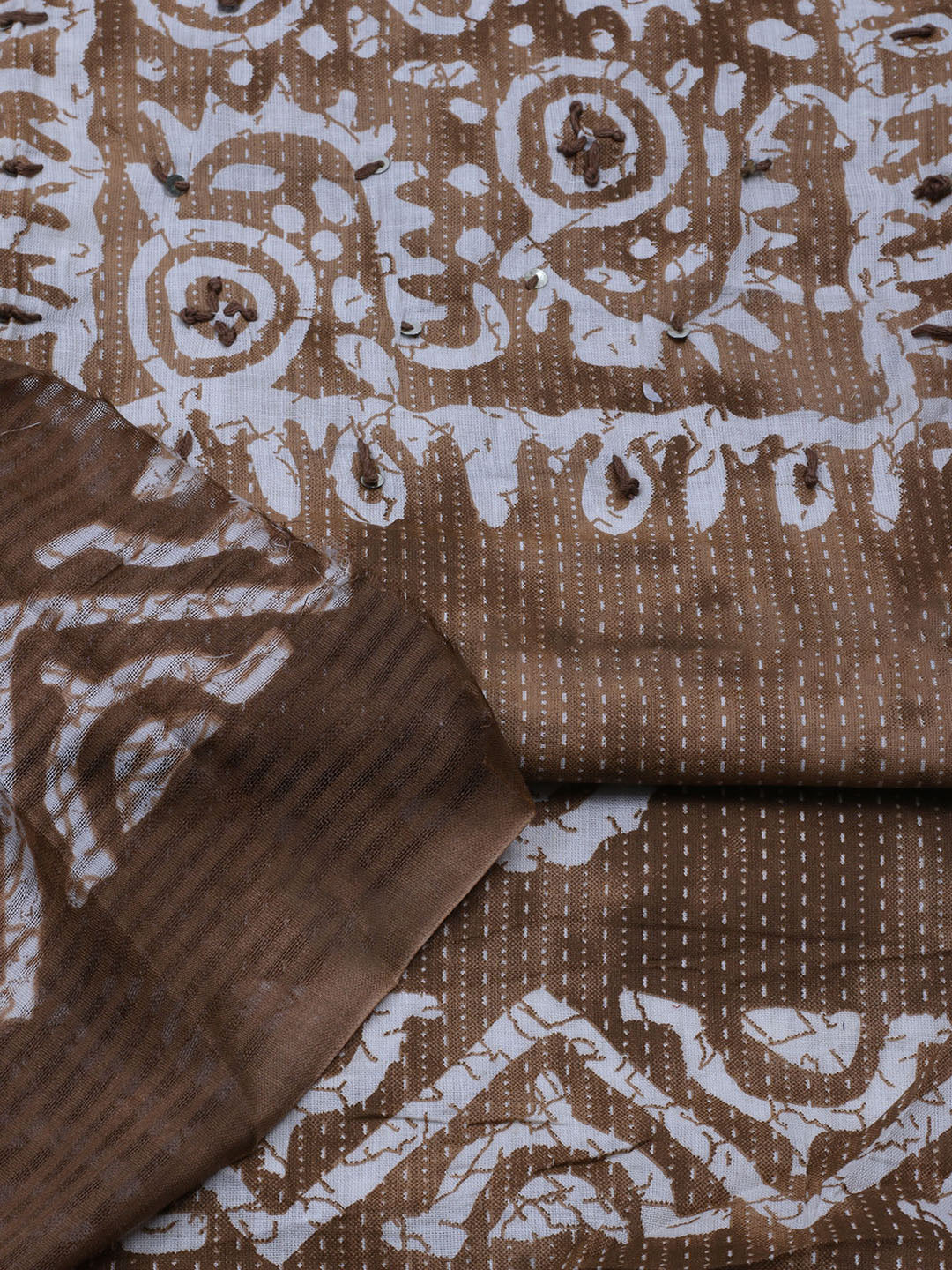 Neck Embroidered Cotton Blend Unstitched Suit With Dupatta