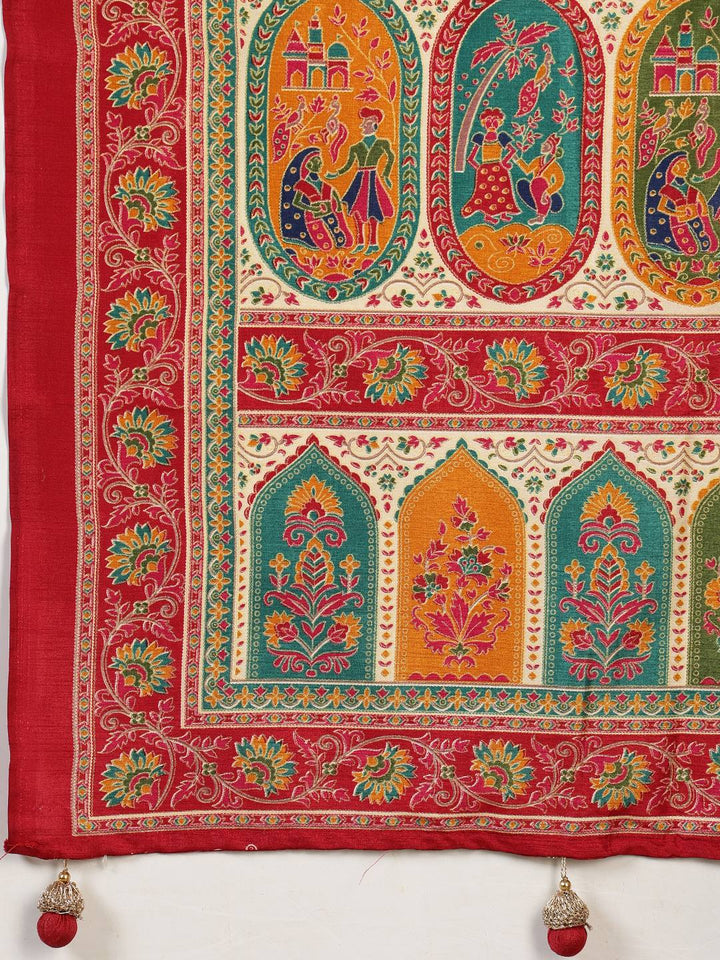 Digital Printed Art Silk Saree