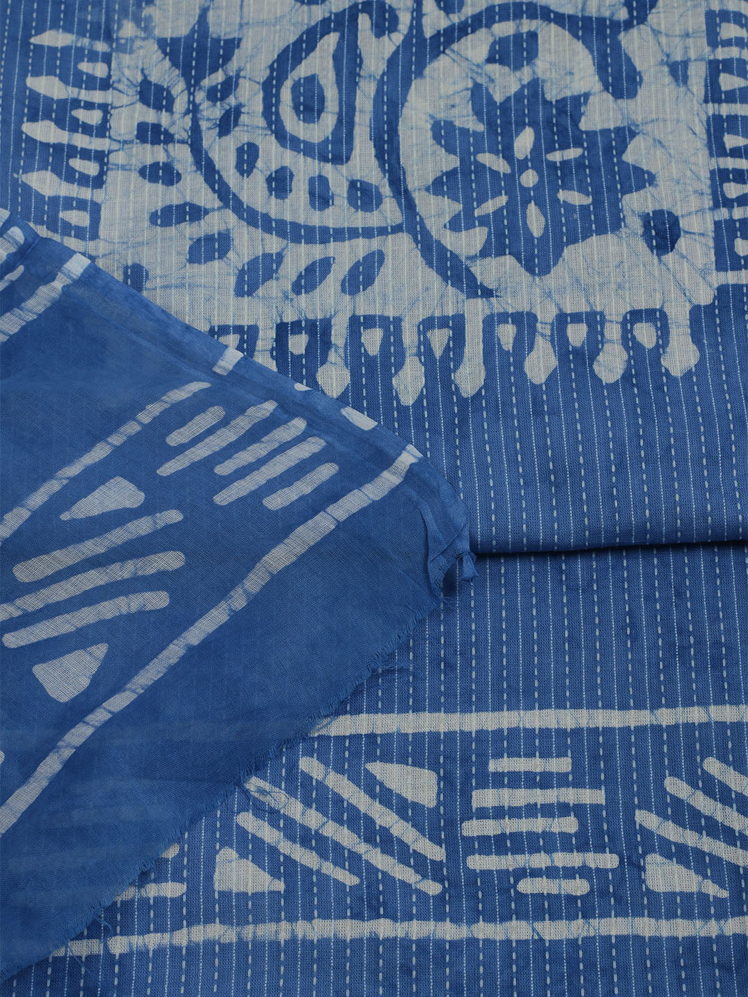 Printed Cotton Unstitched Suit With Pant &amp; Dupatta