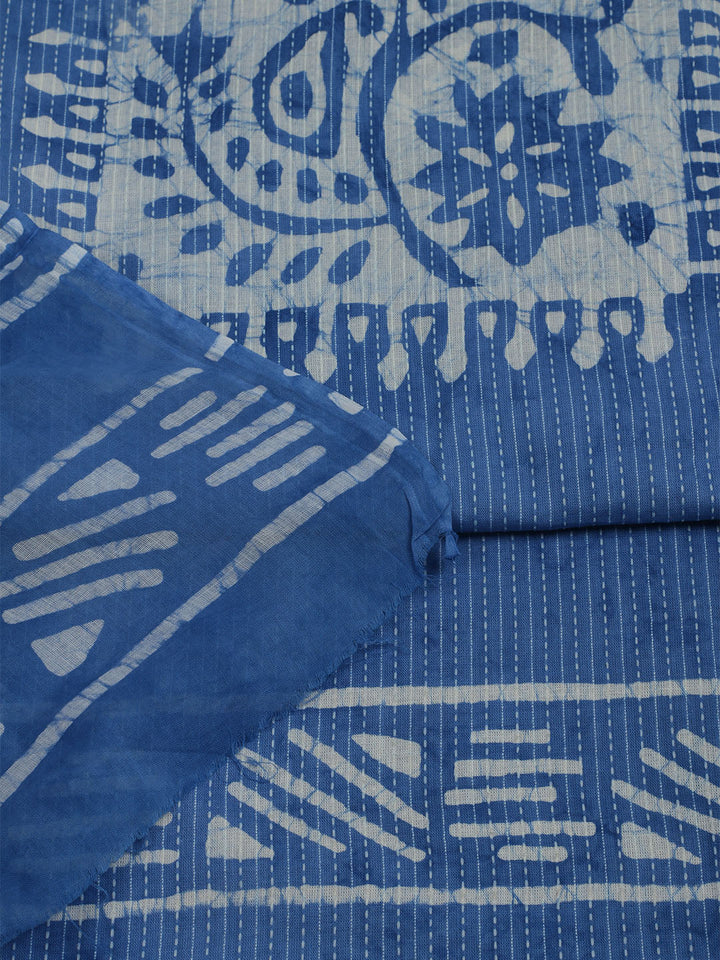 Printed Cotton Unstitched Suit With Pant &amp; Dupatta