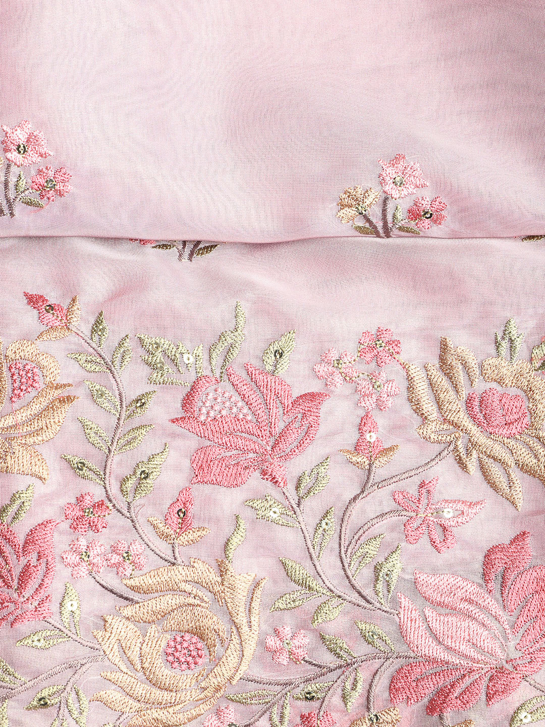 Embroidered Organza Unstitched Suit With Dupatta