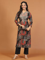 Digital Printed Muslin Kurta With Pants