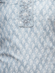 Floral Printed Cotton Blend Unstitched Suit Piece With Dupatta
