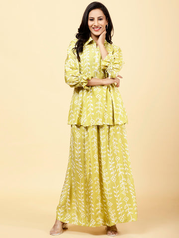 Printed Muslin Kurti With Palazzo